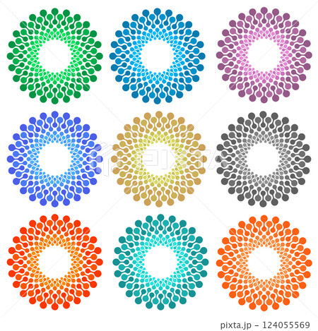 Vector Metaball Connect Dot Set. Molecule chain. Circle Shapes. Abstract Geometric Dots. Morphing Blob for Pattern, Sticker, Badge, Poster, Web Design 124055569