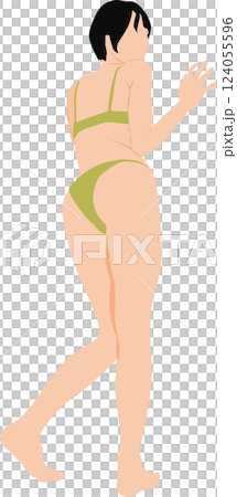 Illustration of a woman in a swimsuit posing 124055596