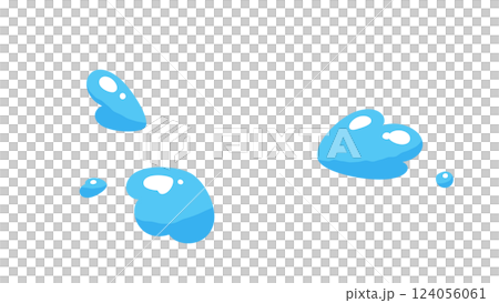 Cute splashing water illustration material Cute splashing water illustration material 124056061