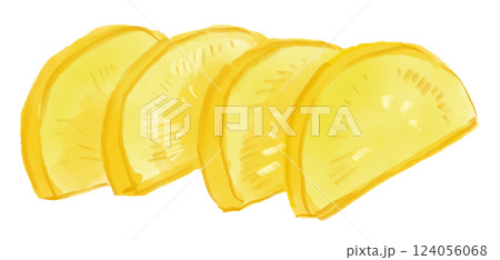美味しそうなたくあんの水彩イラスト 美味しそうなたくあんの水彩イラスト 124056068