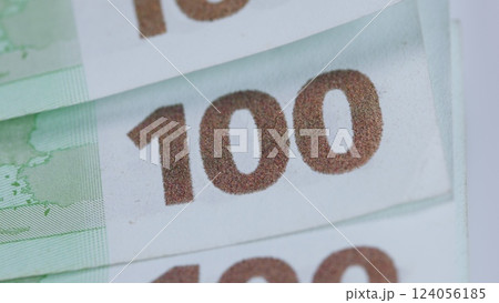 Closeup of a neat stack of Euro banknotes displaying different denominations and colors Closeup of a neat stack of Euro banknotes displaying different denominations and colors 124056185