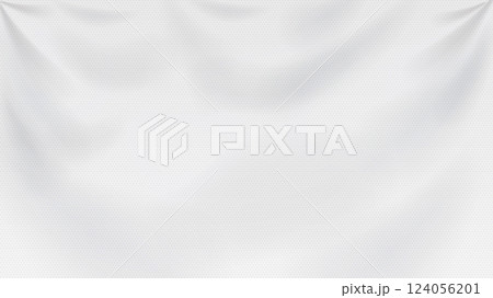 a white realistic fabric cloth with folds a white realistic fabric cloth with folds 124056201