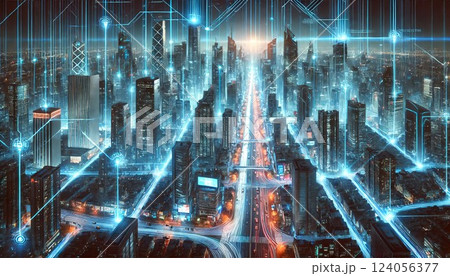 未来都市のデジタルネットワーク｜Futuristic Digital City Network	 124056377