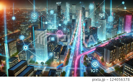 未来都市のデジタルネットワーク｜Futuristic Digital City Network	 124056378