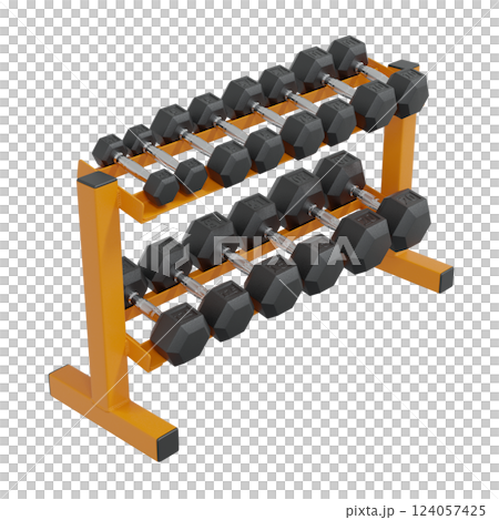 Gym Dumbbell rack, a stand for weightlifting gym equipment Gym Dumbbell rack, a stand for weightlifting gym equipment 124057425