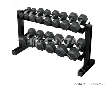 Gym Dumbbell rack, a stand for weightlifting gym equipment 124057426