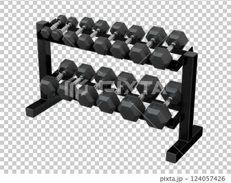 Gym Dumbbell rack, a stand for weightlifting gym equipment 124057426