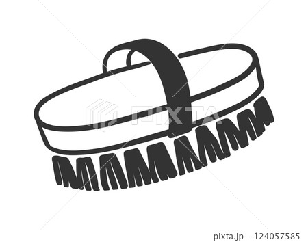 Vector line art illustration of body massage brush 124057585
