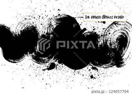 Ink brush strokes background. Grunge Brush strokes Background. Grunge texture Background. Abstract Black and white grunge texture. Vector brush stroke texture. Black ink, paint splatter. Ink brush strokes background. Grunge Brush strokes Background. Grunge texture Background. Abstract Black and white grunge texture. Vector brush stroke texture. Black ink, paint splatter. 124057704