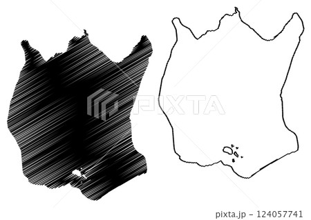 Lake Embalse de Navacerrada reservoir (Kingdom of Spain) map vector illustration, scribble sketch Navacerrada Dam map 124057741