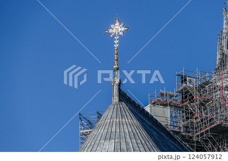 France, Restoration of Notre Dame de Paris, the spire under construction France, Restoration of Notre Dame de Paris, the spire under construction 124057912