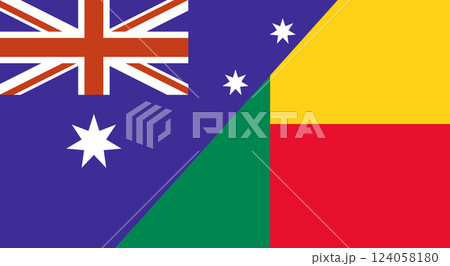 Flag of Australia and Benin. Two Flag Together Australian and Benin Flag of Australia and Benin. Two Flag Together Australian and Benin 124058180