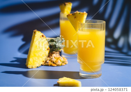 Pineapple cocktail or juice 124058371