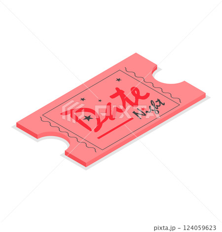 3D Isometric Flat Vector Set of Love Coupons, Retro Vintage Tickets. Item 4 3D Isometric Flat Vector Set of Love Coupons, Retro Vintage Tickets. Item 4 124059623