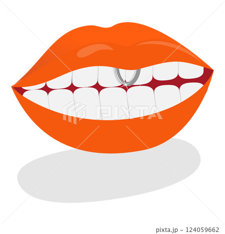 3D Isometric Flat Vector Illustration of Body Piercing, Hoops or Barbells. Item 6 3D Isometric Flat Vector Illustration of Body Piercing, Hoops or Barbells. Item 6 124059662