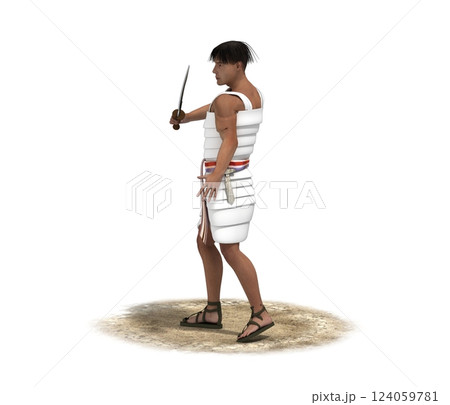 warrior character, 3D rendering, illustration, cg 124059781