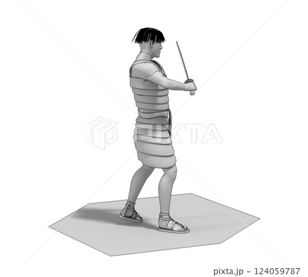 warrior character, 3D rendering, illustration, cg 124059787