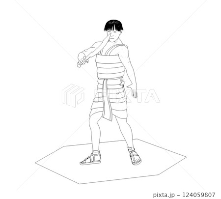 warrior character, contour visualization, 3D illustration, sketch, outline warrior character, contour visualization, 3D illustration, sketch, outline 124059807