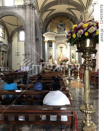 Mexico City, Mexico - 11.13.2019: Metropolitan Chatneral of the Assumption of the Blessed Virgin Mary Bridge into Heaven Mexico City, Mexico - 11.13.2019: Metropolitan Chatneral of the Assumption of the Blessed Virgin Mary Bridge into Heaven 124059978