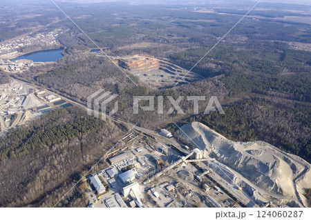 Open pit granite quarry, view from above 124060287