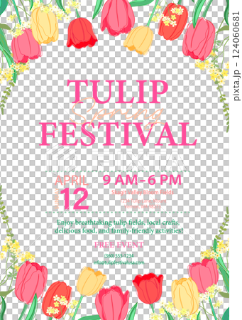 Tulip border poster template 124060681