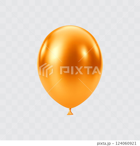 Orange 3D realistic balloon. Patricks day luxury festive decor. 124060921