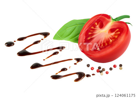 Balsamic vinegar isolated on white background with full depth of field. Balsamic vinegar isolated on white background with full depth of field. 124061175