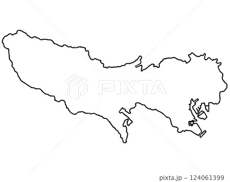 少しゆるい白い東京都地図 関東 124061399