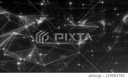 奥行きのあるネットワークトポロジーのサイバー空間 - ブラック 124061785