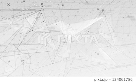 奥行きのあるネットワークトポロジーのサイバー空間 - ホワイト 124061786