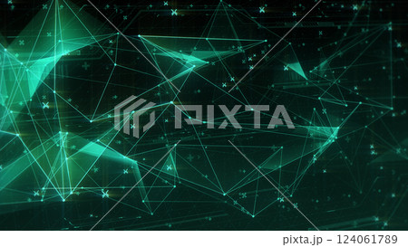 奥行きのあるネットワークトポロジーのサイバー空間 - グリーン 124061789