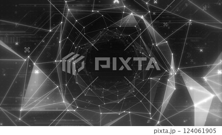 ネットワークトポロジーによるトンネルのサイバー空間 - ブラック 124061905
