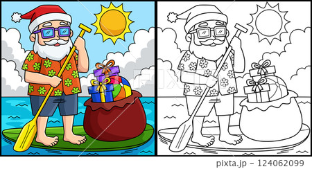 Christmas in July Santa Paddle Boarding Christmas in July Santa Paddle Boarding 124062099