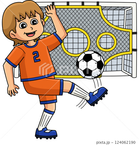 Female Soccer Player Striker Training Clipart  124062190