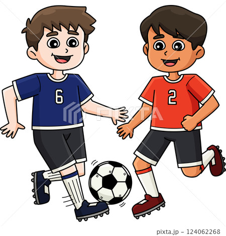 Male Soccer Player Passing Ball Cartoon Clipart Male Soccer Player Passing Ball Cartoon Clipart 124062268