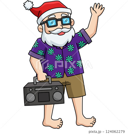 Christmas in July Santa with a Retro Radio Clipart Christmas in July Santa with a Retro Radio Clipart 124062279