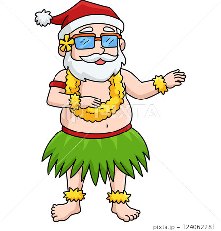 Christmas in July Santa Hawaiian Dance Clipart  Christmas in July Santa Hawaiian Dance Clipart  124062281