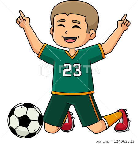 Soccer Player Boy Goal Celebration Cartoon Clipart Soccer Player Boy Goal Celebration Cartoon Clipart 124062313