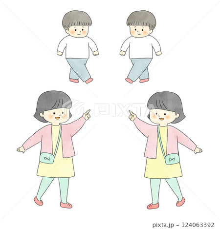 お出掛けする子どもたち お出掛けする子どもたち 124063392