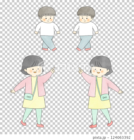 お出掛けする子どもたち お出掛けする子どもたち 124063392