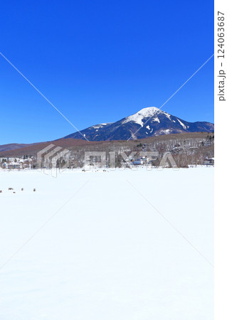 3月の白樺湖と蓼科山 3月の白樺湖と蓼科山 124063687