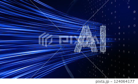 未来的な環境で投影されるデジタルAIホログラム、機械学習アルゴリズム、ニューラルネットワーク 未来的な環境で投影されるデジタルAIホログラム、機械学習アルゴリズム、ニューラルネットワーク 124064177