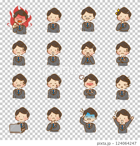 A set of men in cute and relaxed suits A set of men in cute and relaxed suits 124064247