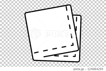 Clothing, handkerchief simple black and white line icon 124064295