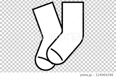 衣料品、靴下のシンプルな白黒の線画アイコン 124064298