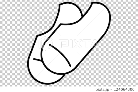 服裝、腳套簡單的黑白線圖標 124064300