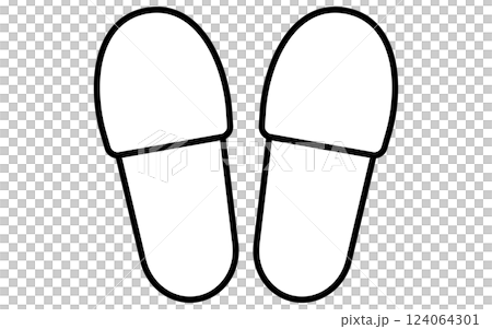 Clothing, indoor slippers simple black and white line icon 124064301