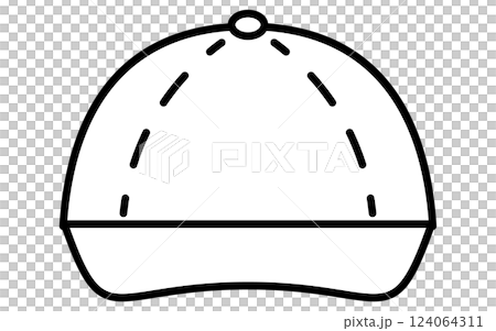服裝、帽子簡單的黑白線條圖標 124064311