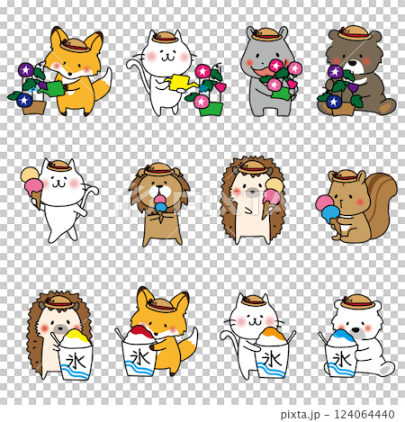 暑假動物套裝牽牛花冰淇淋刨冰 124064440