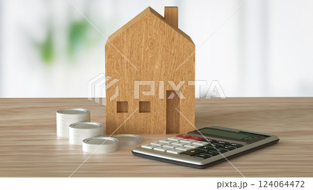 The House and Calculator for Business concept 3d Rendering. 124064472